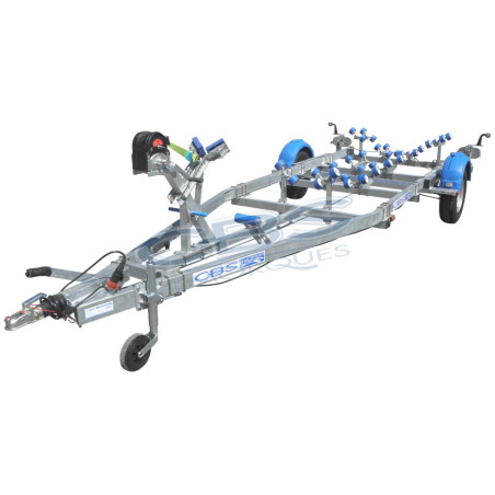 Remorque multirouleaux CBS M0780F simple essieu freiné PTAC 1060 kg