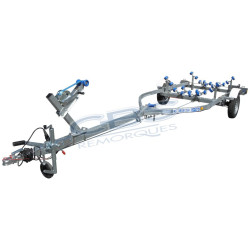 Remorque multirouleaux CBS M0550F simple essieu freiné PTAC 750kg