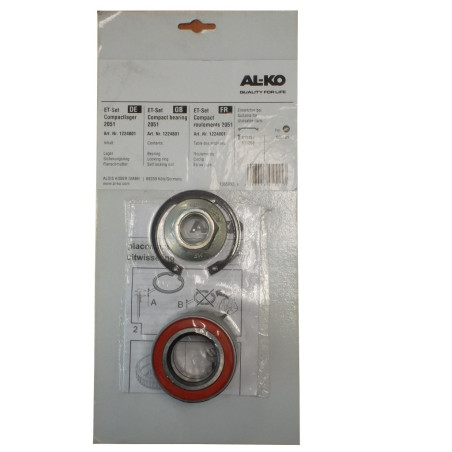 Kit roulement cartouche essieu compact F 1000KG à 1350KG - ALKO