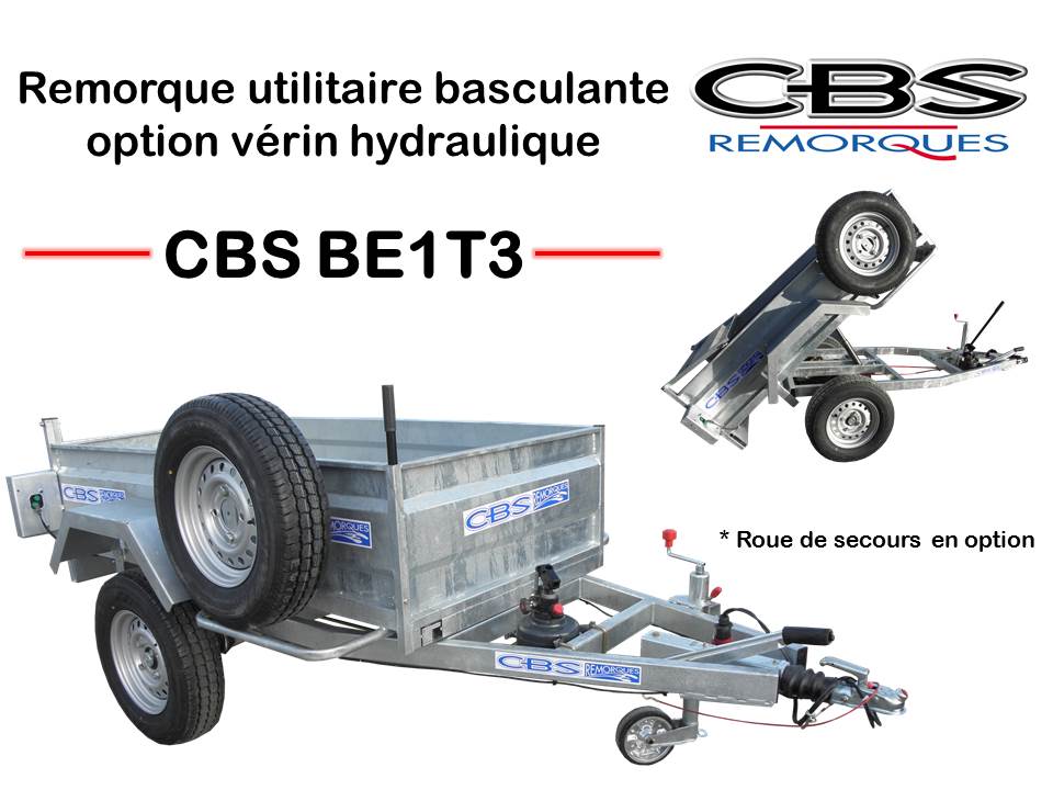Remorque basculante option verin hydraulique BE1T3