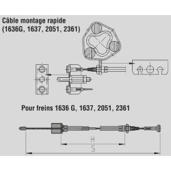Câble de frein long Alko 1020mm