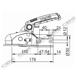 TETE ATTELAGE ALKO AK270 CBS REMORQUES