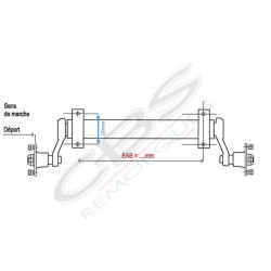 Essieu 1800kg F ALKO de remorque EAB 1500mm 5 x 140mm CBS Remorques