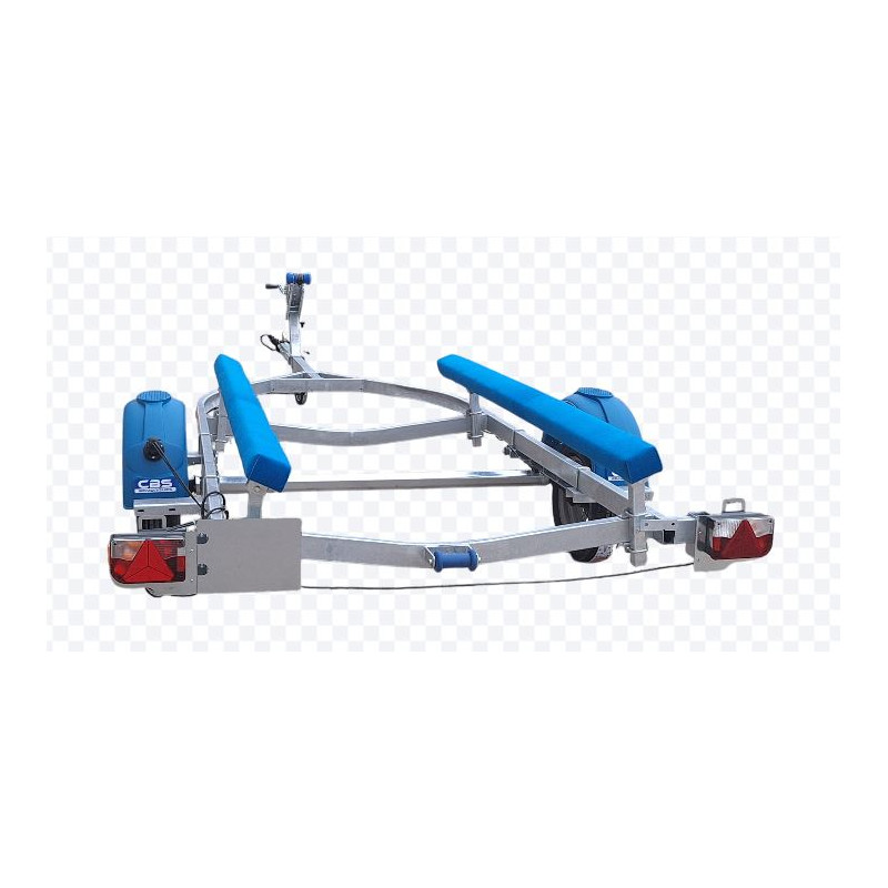 CBS trailer de barco con un solo eje GVW 750 kg y 560 kg de CU, ideal