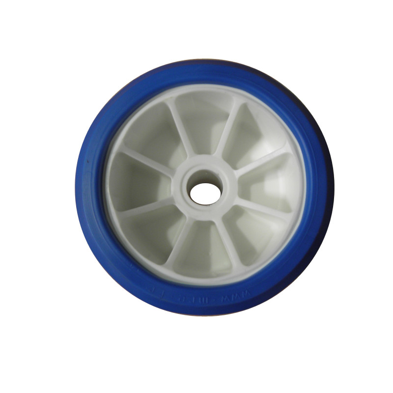 Galet bi-matière blanc/bleu diamètre 120 - Alésage 17