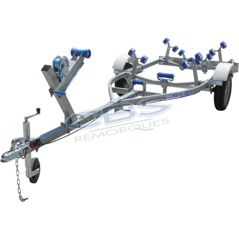 Remorque multirouleaux CBS M0340 simple essieu non freiné PTAC 450kg Remorque multirouleaux CBS M0340 simple essieu non freiné PTAC 450kg