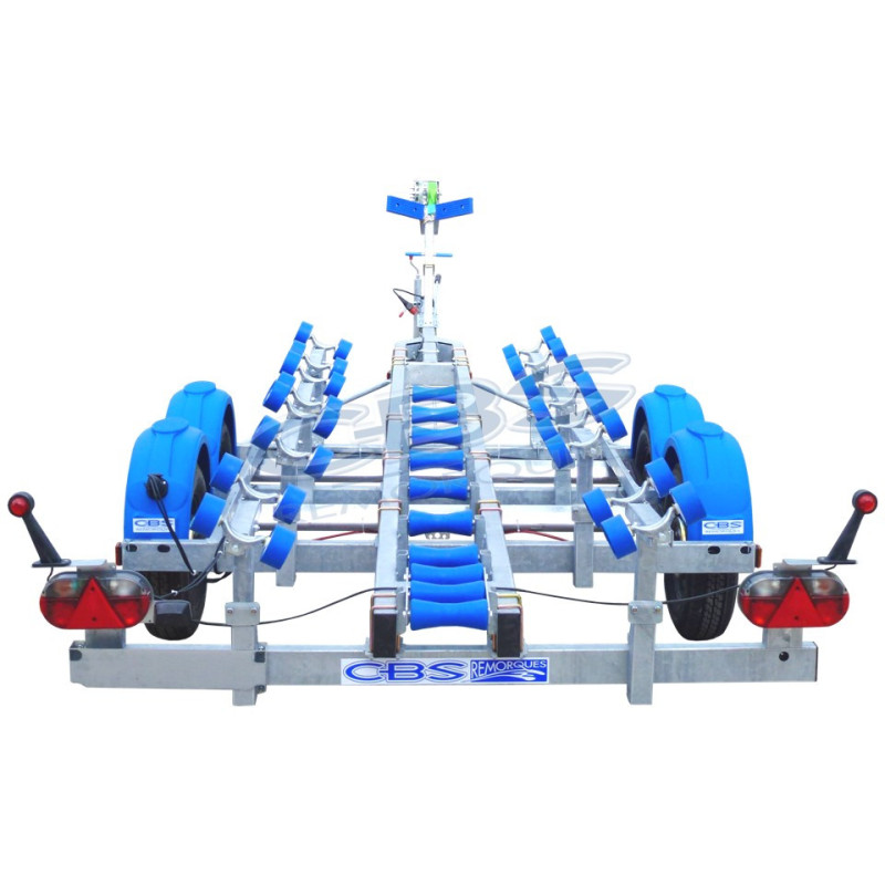 Remorque à Rouleaux avec 2 Essieux de Remorque PTAC 2500 KG