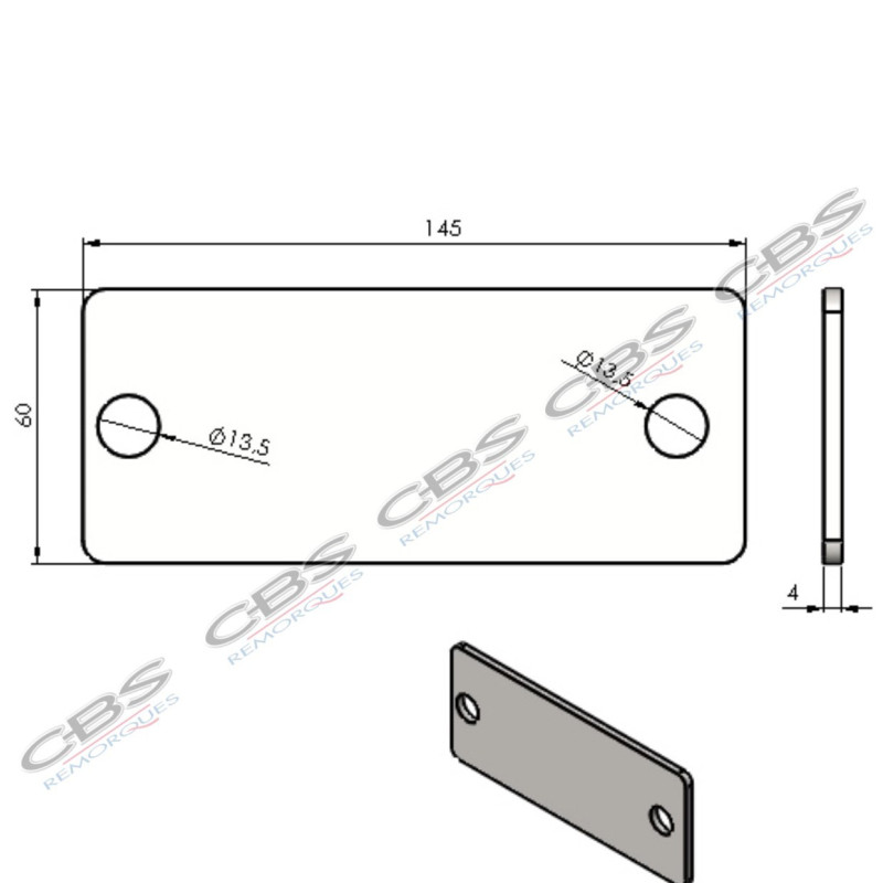 Platine fixation commande frein 161S monopoutre (la paire)