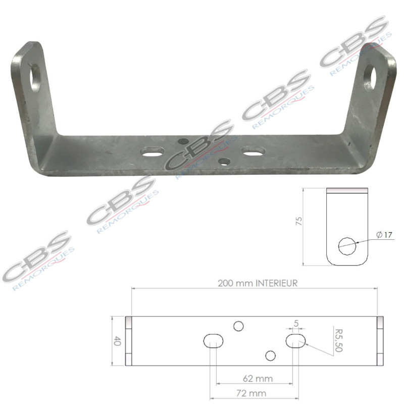 FERRURE BOBINE EN 200 MM CBS REMORQUES