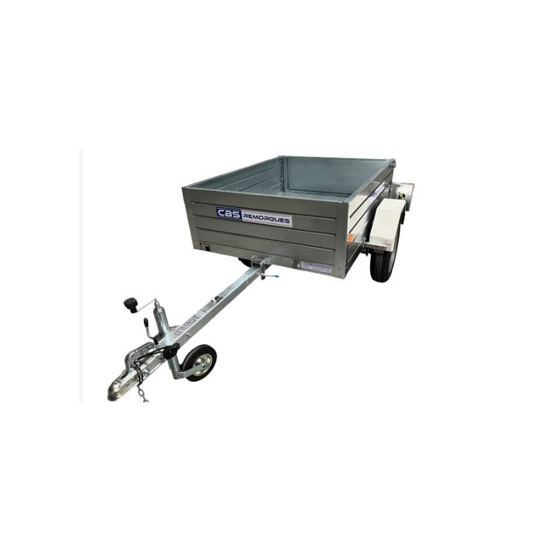 Remorque Bagagère CBS 400G PTAC 500 KG non freiné caisse 1,5 x 1,15 m