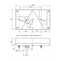 Feu 6 fonctions côté droit 238x 138mm