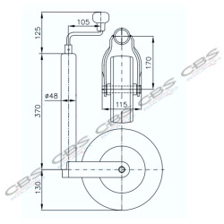 Roue jockey gonflable en 48 avec roulette 260*85 ALKO