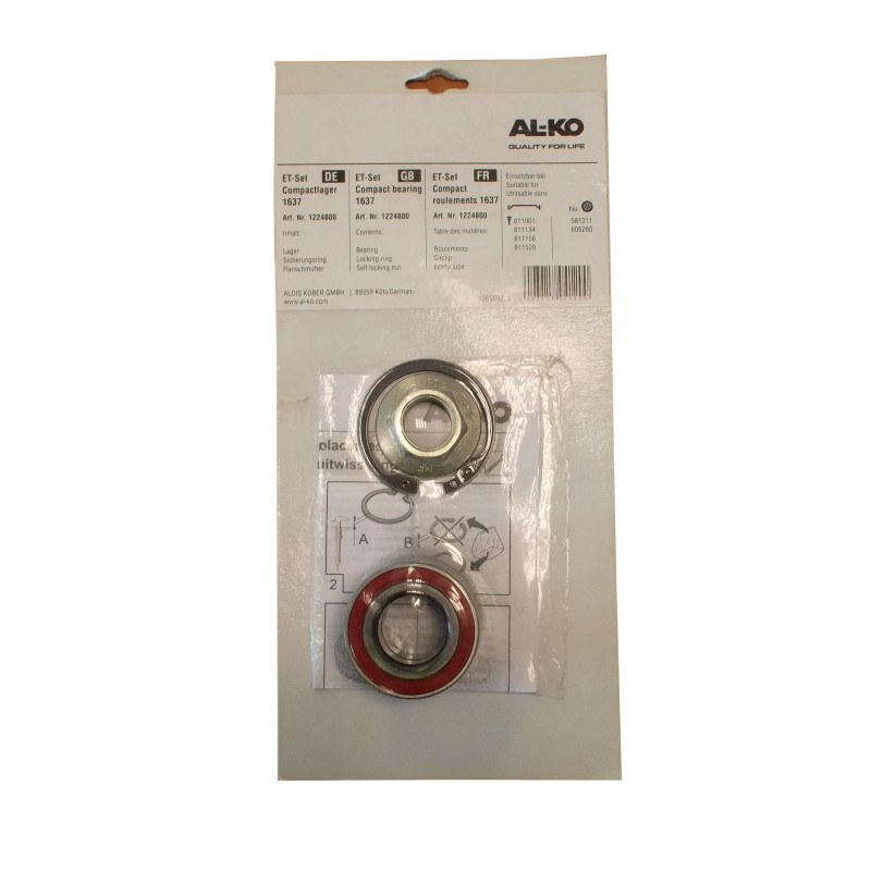 Kit roulement cartouche essieu compact F 750KG à 900KG Kit roulement cartouche essieu compact F 750KG à 900KG